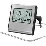 POPOLIC Bratenthermometer Digitales Bratenthermometer Ofenthermometer Fleischthermometer, Grillthermometer Küchen Thermometer mit Timer für BBQ, Grill, Smoker 1-tlg.