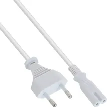 InLine InLine® Netzkabel, Netzstecker auf Euro 8 C7 Stecker, weiß, 0,3m