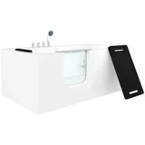 AcquaVapore Badewanne Seniorenwanne mit Tür S15-L-ALL 160x85cm, (1-tlg), mit Ablaufgarnitur weiß