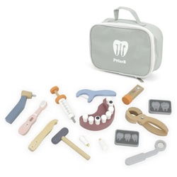 LeNoSa Spielzeug-Arztkoffer Zahnarzt Rollenspiel • aus Buchenholz gefertigtes Spiele-Set blau|bunt