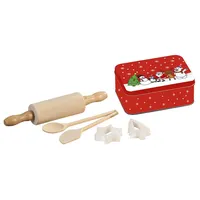 KESPER Kinderbackset inklusiv Weihnachtsdose, Buche, Metall, braun, 15 x
