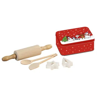 KESPER Kinderbackset inklusiv Weihnachtsdose, Buche, Metall, braun, 15 x 20 x 10 cm