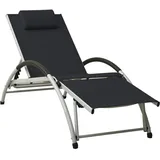 vidaXL Sonnenliege 180 x 67,5 x 46 cm schwarz/silber