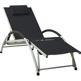 vidaXL Sonnenliege 180 x 67,5 x 46 cm schwarz/silber