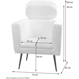 Hofmann Living And More Loungesessel Polyester 72 x 95 x 67 cm Beige höhenverstellbar