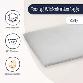 Julius Zöllner Überzug für Wickelauflage aus Musselin grau Gr. 85/75
