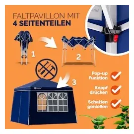 CASARIA Capri 3 x 3 m inkl. Seitenteile blau