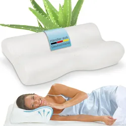 Eloneo Seitenschläferkissen mit Aloe Vera 3D Bezug, Hausstauballergiker geeignet 1 St weiss