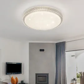 GLOBO Kristallleuchte 1x LED 22,0 W rund Metall klar weiß opal