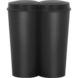 vidaXL Duo Mülleimer Schwarz 50 L