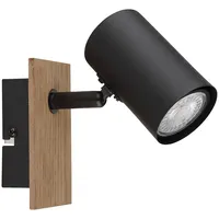 GLOBO Wandleuchte schwenkbar Wandspot Holz Wohnzimmer Wandlampe schwarz Flur,