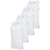 adidas Unterhemd 4er Pack - Tank Top, Active Flex Cotton, ärmellos, einfarbig, Weiß M