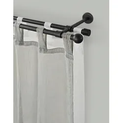 Gardinenstange GARESA "BOLTI", schwarz, L:130cm Ø:16mm, Metall, Gardinenstangen, Vorhanggarnitur, verlängerbar, Wandmontage, ohne Ringe