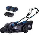 Akku-Rasenmäher BC-MP430-X Scheppach | 43cm Schnittbreite | für 600-700 m2 | 50L Korb | inkl. 2x 4Ah Akku + 4,5A Doppelladegerät