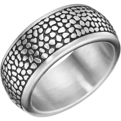 Firetti Fingerring »Schmuck Geschenk Bandring strukturiert« Firetti edelstahlfarben-schwarz 20,5