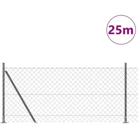 vidaXL Zaunpfosten 25 x 0,8 m Grau/Stahl