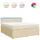 vidaXL Boxspringbett mit Matratze Creme 180x200 cm Stoff