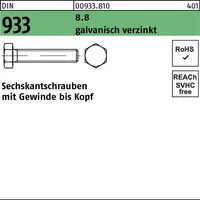 Industrial Quality Supplies DIN 933 Sechskantschraube VG M12x35 Stahl