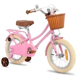 STITCH MANCHI 14 Zoll Kinderfahrrad mit Korb & Stabilisatoren für 3-5 Jahre alte Mädchen & Jungen, Rosa...