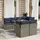 vidaXL Gartensofa-Set 8-tlg. grau Polyrattan