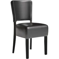 2er-Set Bistrostuhl | Leder | Schwarz | Gastrostühle, Bistrostühle Gepolstert