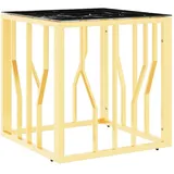 vidaXL Couchtisch Golden 50x50x50 cm Edelstahl und Glas