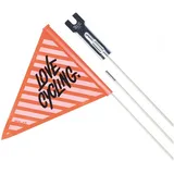 XLC Sicherheitswimpel SF-C02 dreiteilig. schwarz/orange 'Love cyling' EINHEITSFARBE 150 CM