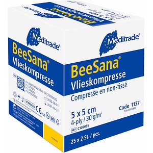Meditrade® Vlies-Kompressen BeeSana® 1137 weiß 5,0 x 5,0 cm, 50 St.