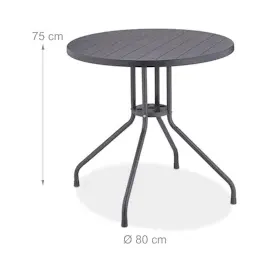 Relaxdays Gartentisch, Ø: Balkontisch Gartentisch 80 cm,