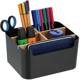 Relaxdays Schreibtisch Organizer, 5 Fächer, schwarz