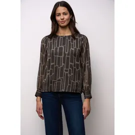 STREET ONE 'Gemusterte Chiffon Bluse' Braun 38