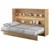 MEBLINI Schrankbett Bed Concept - Wandbett mit Lattenrost - Klappbett mit Schrank - Wandklappbett - Murphy Bed - Bettschrank - BC-05-120x200cm Horizontal - Artisan Eiche mit Matratze