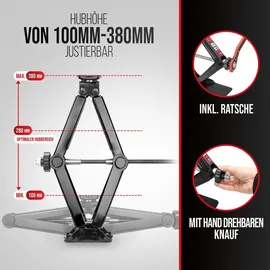 Heyner Wagenheber Stahl 1580 kg schwarz
