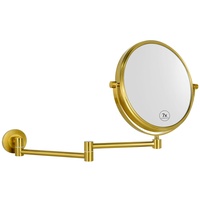 Nicesail Kosmetikspiegel mit Vergrößerung Wandmontage Antiker Gold Schminkspiegel 7x/1x Wand Vergrößerungsspiegel für Bad Doppelseitiger Spiegel,Durchmesser 20cm