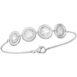 Celesta Silber Armband 925 Silber mit strukturierten Plättchen Elementen