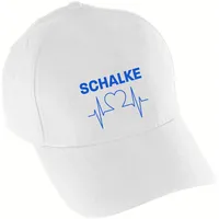 Multifanshop Baseballcap - Schalke - Herzschlag - Druck blau