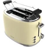 Cecotec Toaster 2 Scheiben Toast&Taste 1000 Retro Double Beige,