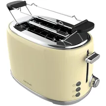 Cecotec Toaster 2 Scheiben Toast&Taste 1000 Retro Double Beige,