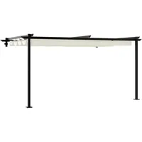 VidaXL Wandmontierter Pavillon Creme 3 x 4 m Stahl