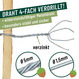 Voss.garden Staketenzaun 60cm, Gartenzaun aus Haselnuss Rollzaun Teichzaun