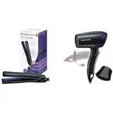 Remington Styling Reiseset On The Go: Mini-Haarglätter + klappbarer Reisehaartrockner 1400 Watt