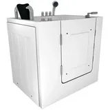 AcquaVapore Whirlpool-Badewanne Sitzwanne Whirlpool Wanne mit Tür S02WP-TH-C-R 100x78cm, (1-tlg), mit Ablaufgarnitur weiß