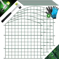 Kesser KESSER® Teichzaun Gartenzaun Steckzaun Komplettset Metall Zaunelemente Inkl. Hammer + Befestigungsstäben, Zaun zum stecken für Garten, Oberbogen Rund Gitterzaun Set Freigehege für Hunde