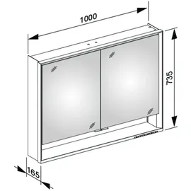 Keuco Royal Lumos 100 cm silber mit Spiegelheizung