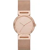 DKNY Downtown D, Dreizeigeruhrwerk, 34mm Rose Gold Edelstahlgehäuse mit Edelstahlarmband, NY6625