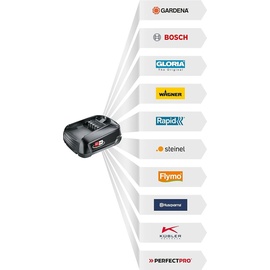 Gardena 2000/2 18V P4A (nur Pumpe): 2.000 l/h max. Fördermenge, 2 bar max. Druck, Flachabsaugung bis 5 mm, Entwässerung/Bewässerung/Auspumpen, ohne Akku (14600-55)