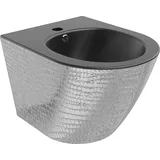 Mexen Lena hängendes Bidet, mattschwarz/silbernes Schuppenmuster - 35224872