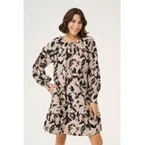 Kaffe Kleid Blusenkleid Beige/Schwarz/Weiß 34