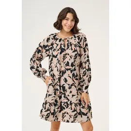 Kaffe Kleid Blusenkleid Beige/Schwarz/Weiß 34