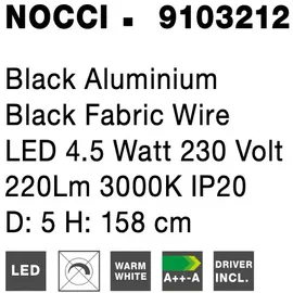 Nova Luce Nocci 1-flg. 290 lm schwarz Aluminium